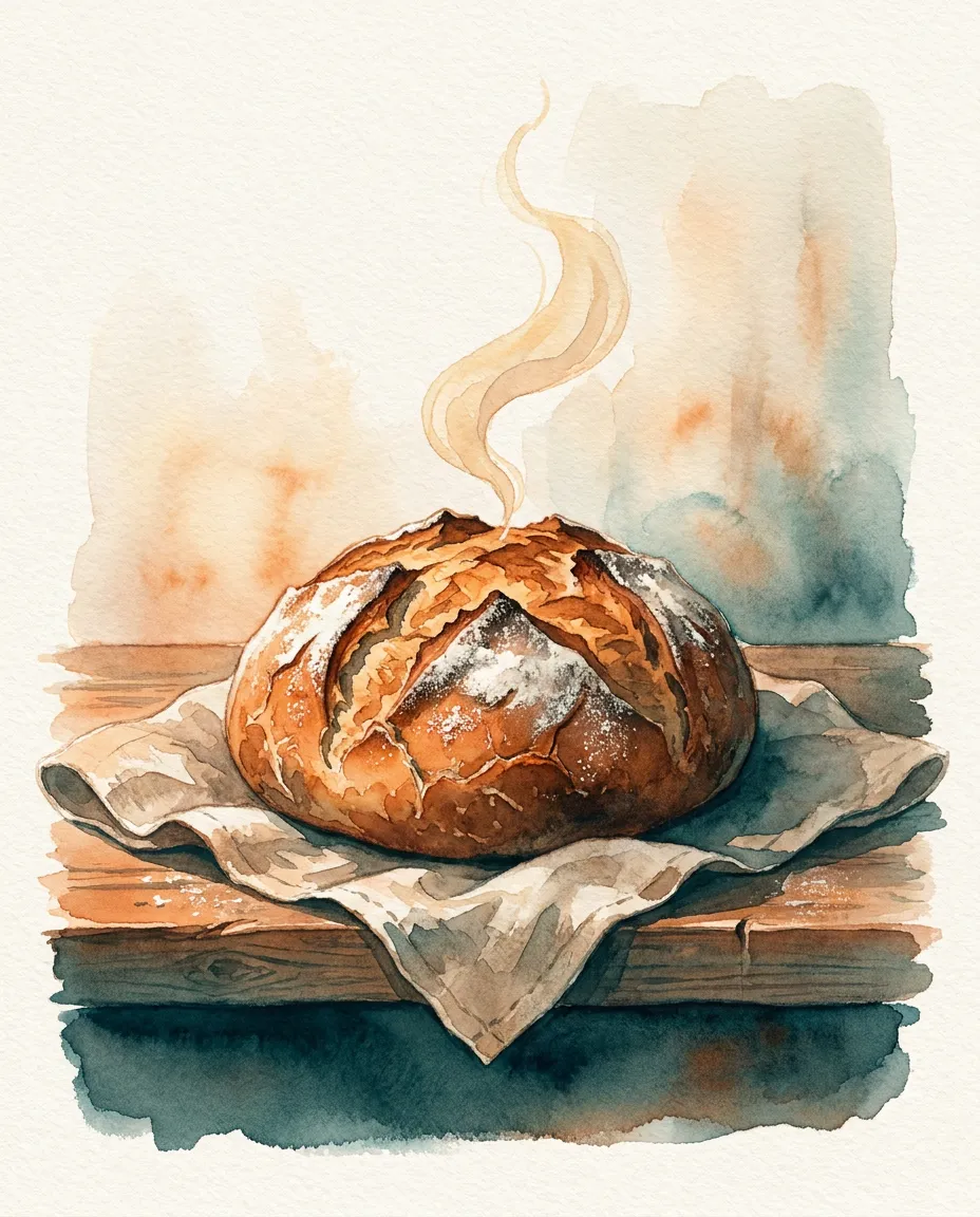 The Hearth Loaf — a crust rolling like the sunset hills it came from